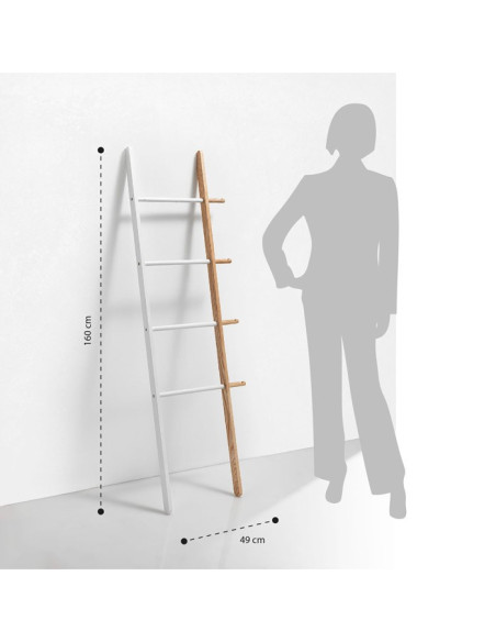 Scaletta bagno a ripiani legno | Nero o Bianco | TFT