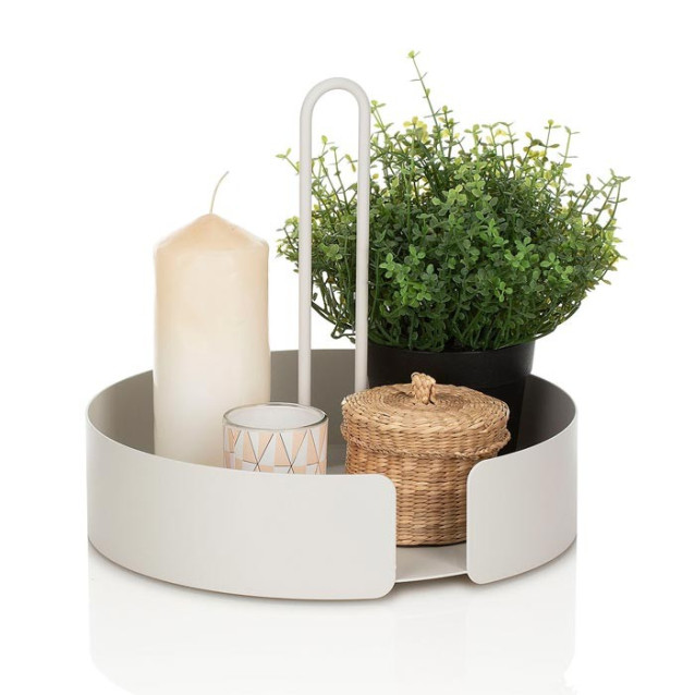 Vassoio portaoggetti cucina bagno svuotatasche in metallo Opaco Bianco | TFT