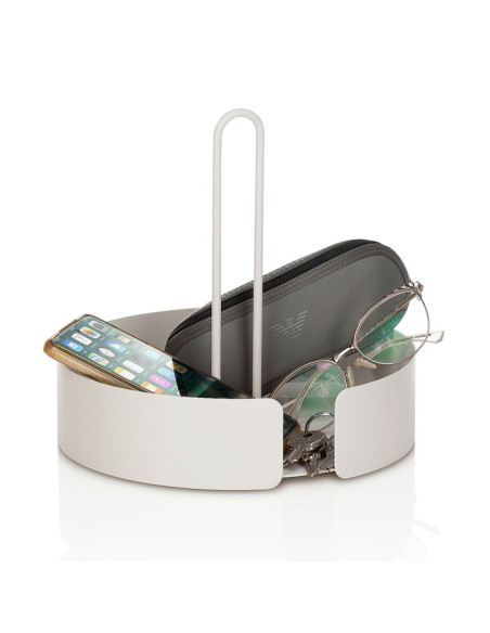 Vassoio portaoggetti cucina bagno svuotatasche in metallo Opaco Bianco | TFT