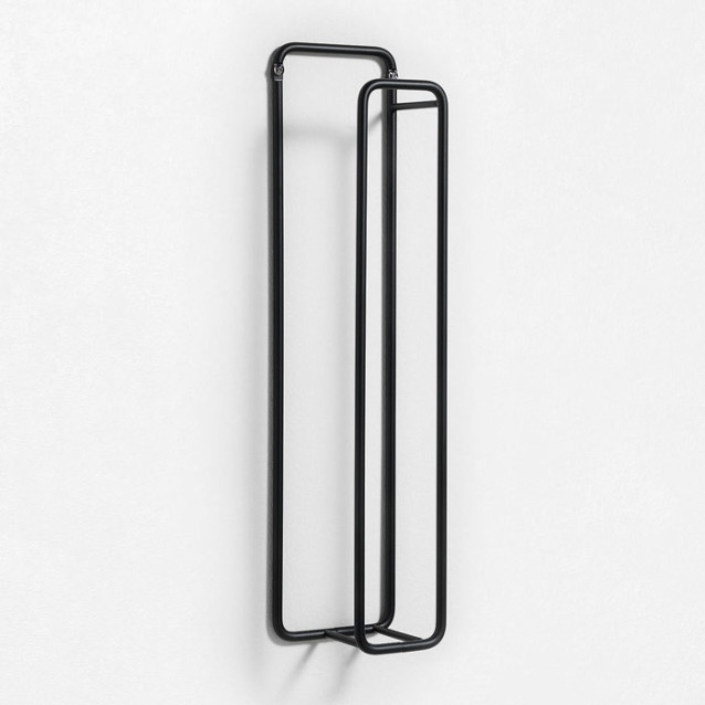 Portateli bagno verticale da parete in metallo verniciato opaco Nero | TFT