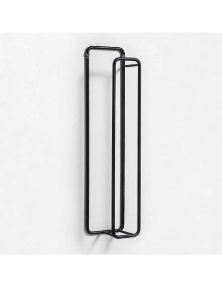 Portateli bagno verticale da parete in metallo verniciato opaco Nero | TFT