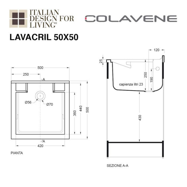 Mobile lavatoio con serrandina per lavanderia | Lavacril | Colavene