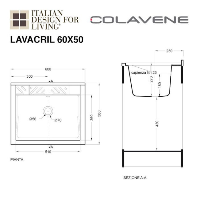 Mobile lavatoio con serrandina per lavanderia | Lavacril | Colavene