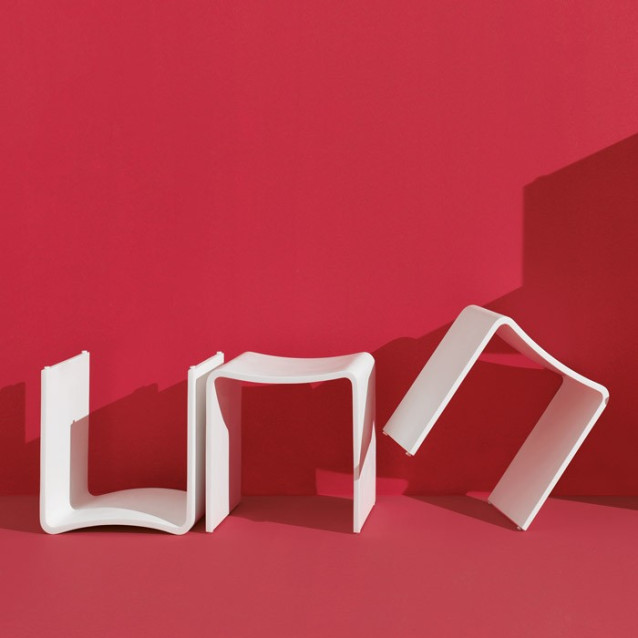 Sgabello in Mattstone Bianco | Scagni | LineaBeta