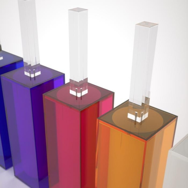 Porta scopino a pavimento in Plexiglass colorato