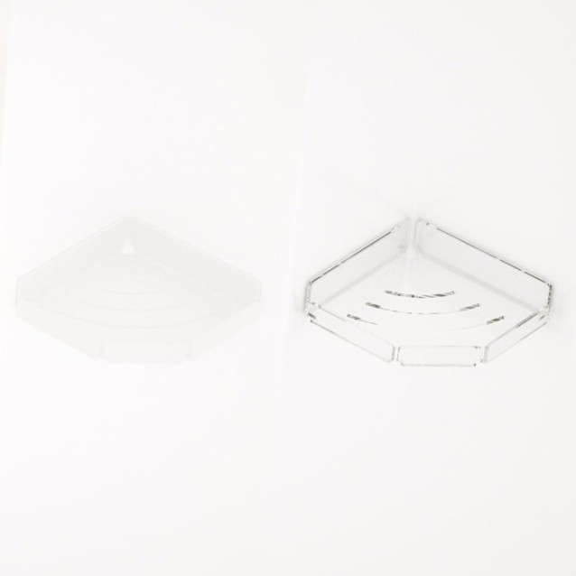 Mensola angolare con sponde in Plexiglass | Disponibile con o senza asole ed in 7 colori diversi