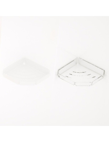 Mensola angolare con sponde in Plexiglass | Disponibile con o senza asole ed in 7 colori diversi
