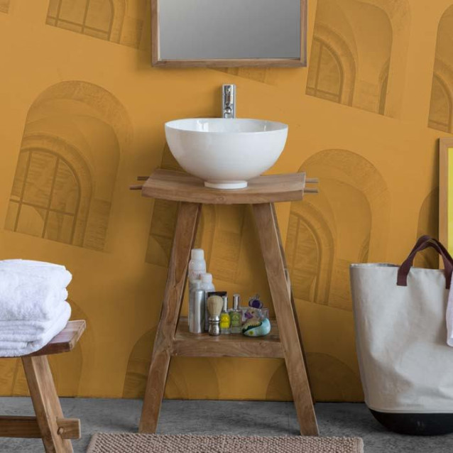 Mini consolle in teak massello naturale non trattato