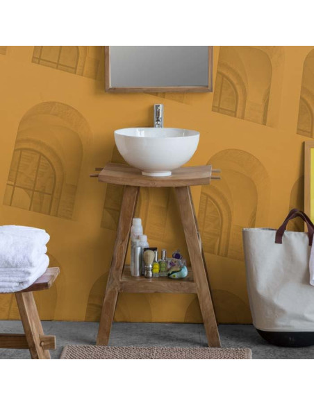 Mini consolle in teak massello naturale non trattato