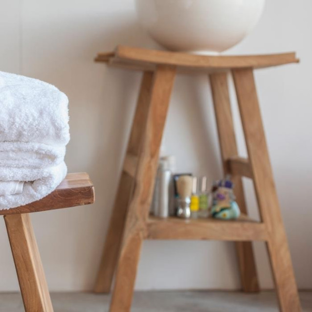 Mini consolle in teak massello naturale non trattato