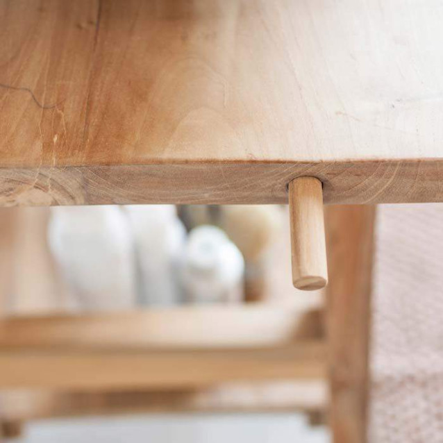 Mini consolle in teak massello naturale non trattato