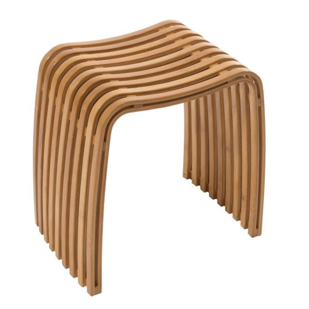 Sgabello in bamboo laccato e curvato a caldo