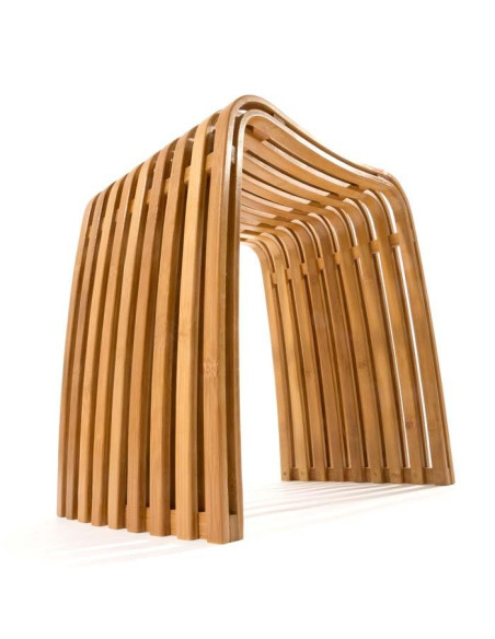Stool in lacquered bamboo slats