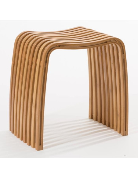 Sgabello in bamboo laccato e curvato a caldo