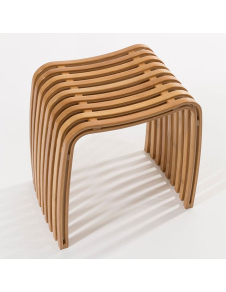 Stool in lacquered bamboo slats