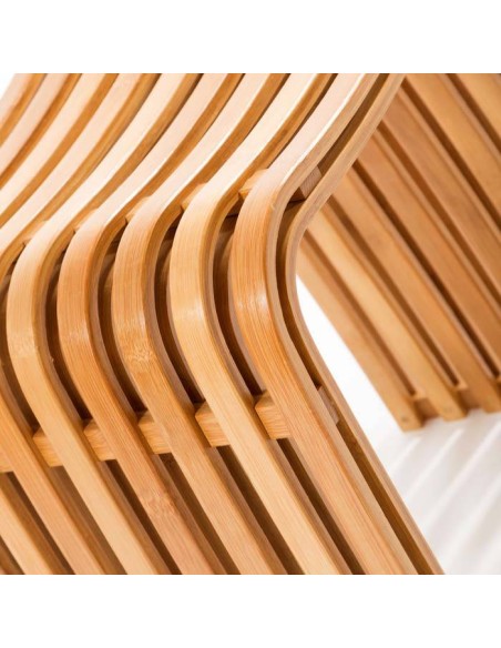 Stool in lacquered bamboo slats