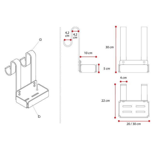 Mensola singola per doccia in Plexiglass colorato