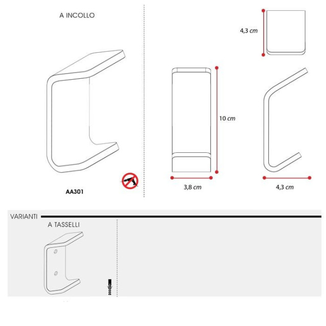 Appendiabito colorato in Plexiglass | 7 colori disponibili