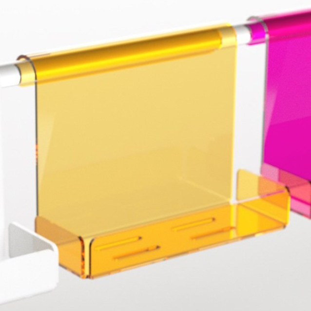 Mensola box doccia in Plexiglass colorato | 7 colori disponibili