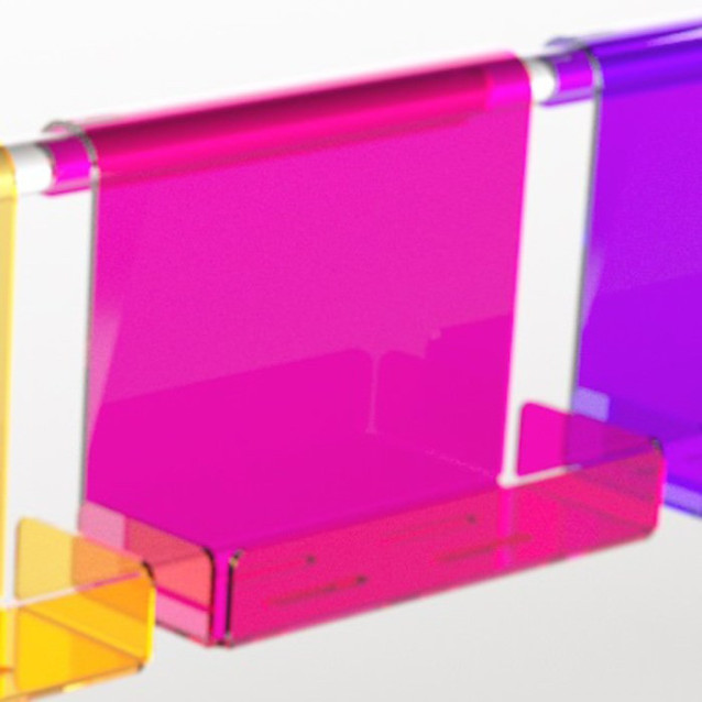 Mensola box doccia in Plexiglass colorato | 7 colori disponibili