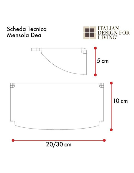 Mensola | 2 Misure disponibili | Plexiglass | Dea | Petrozzi