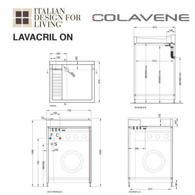 Mobile per lavatrice | Lavacril on | Colavene