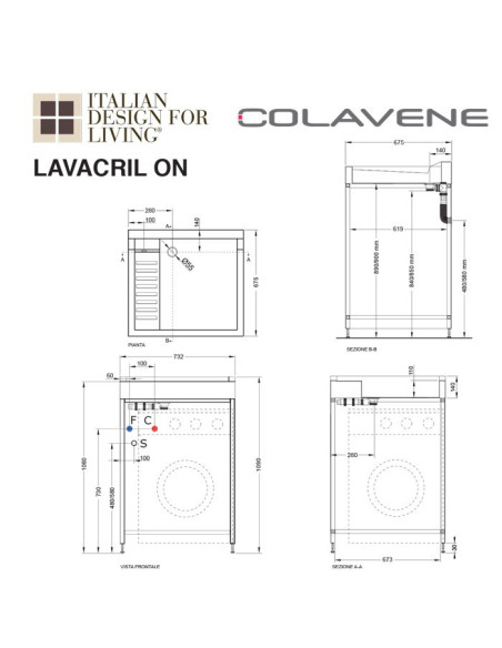 Mobile per lavatrice | Lavacril on | Colavene