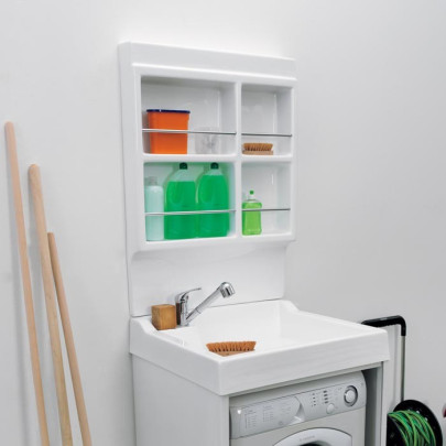 Pensile portaoggetti in acrilico | Dimensioni: 72x11x100h cm | Lavacril on | Colavene