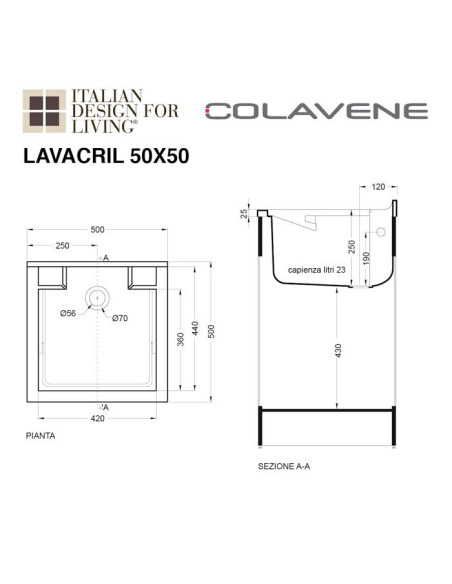 Mobile lavatoio con serrandina per lavanderia | Lavacril | Colavene